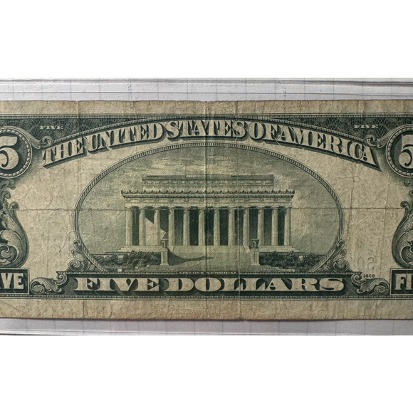 $5.00 Silver Certificate Blue note K 1934 D - Picture 8 of 9